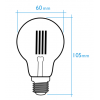 Bombilla estandar LED filamento alta calidad de cristal 6W 